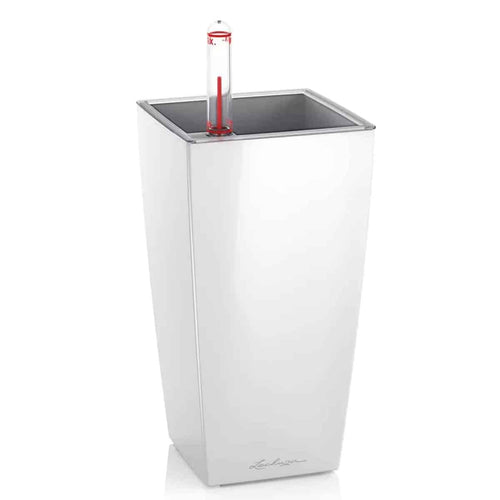 LECHUZA MINI-CUBI cream white high gloss self-watering planter