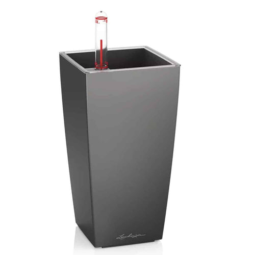 LECHUZA MINI-CUBI Charcoal Metallic self-watering planter