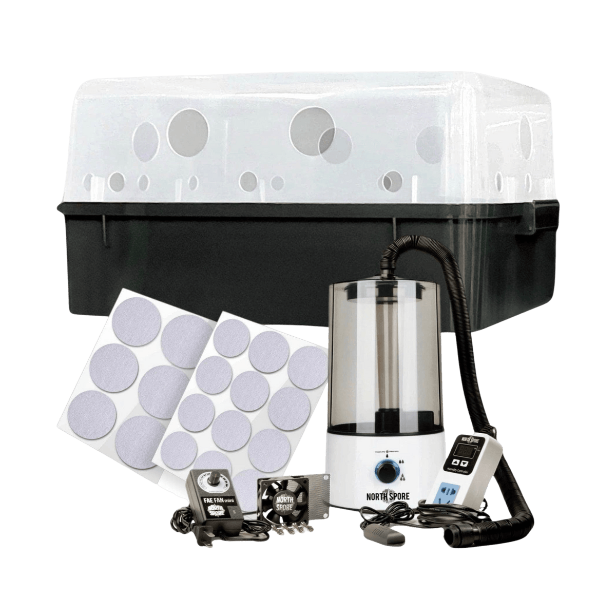 North Spore automated Boomr Bin monotub system