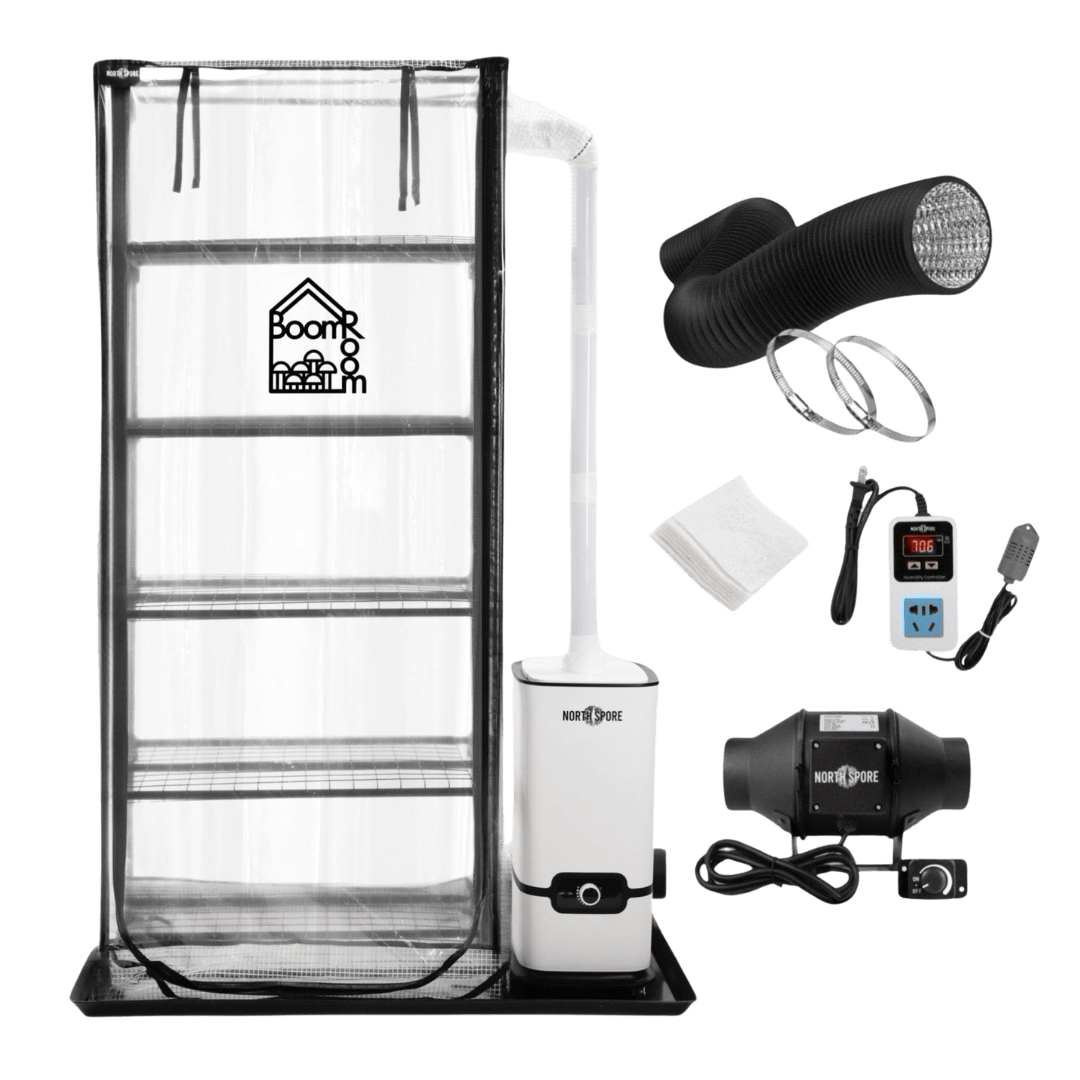 North Spore BoomRoom II automated Martha tent mushroom grow system