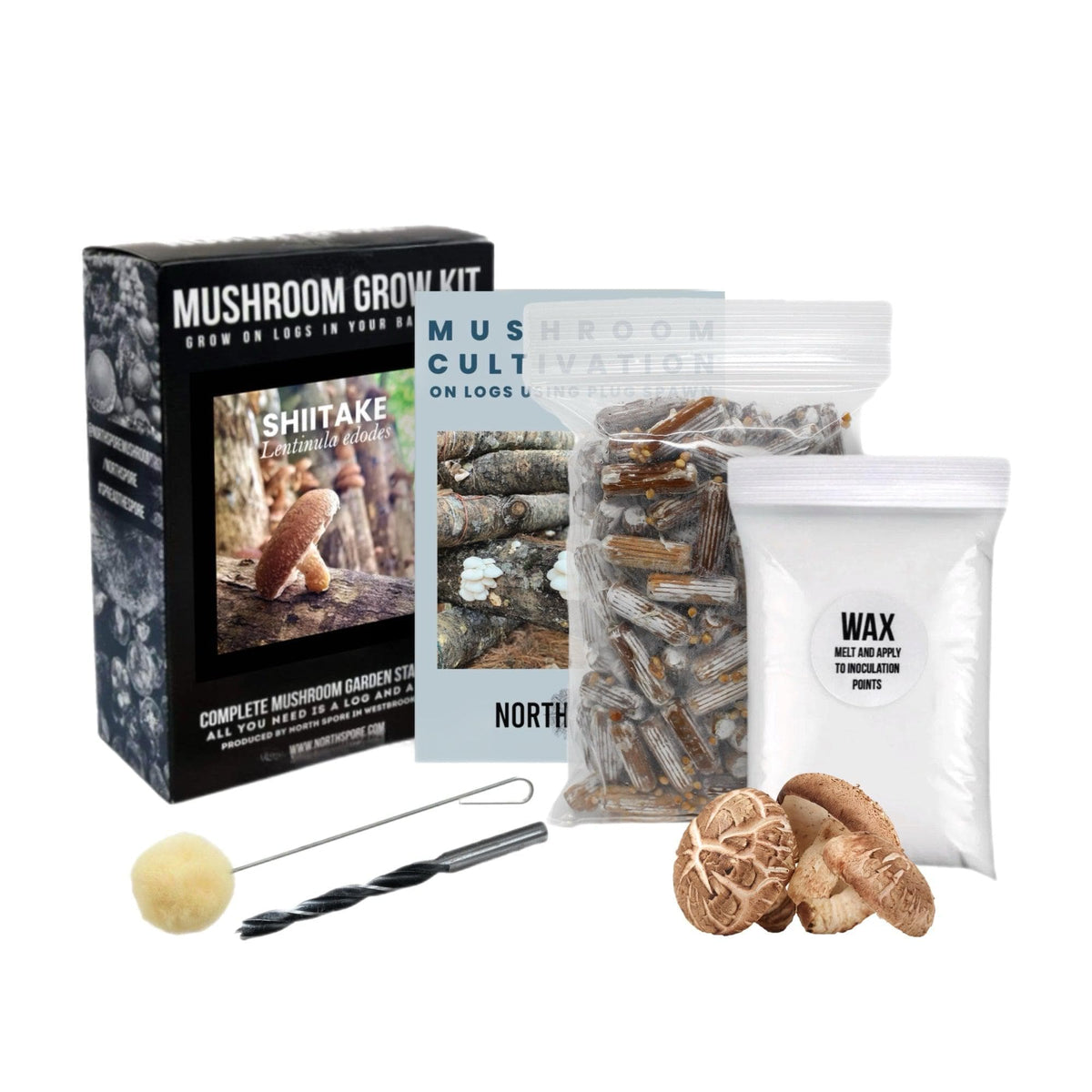 North Spore organic shiitake mushroom log kit