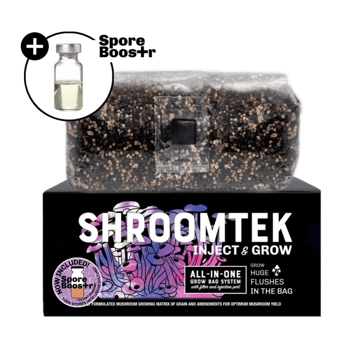 North Spore ShroomTek and Spore Boostr all-in-one mushroom grow bag