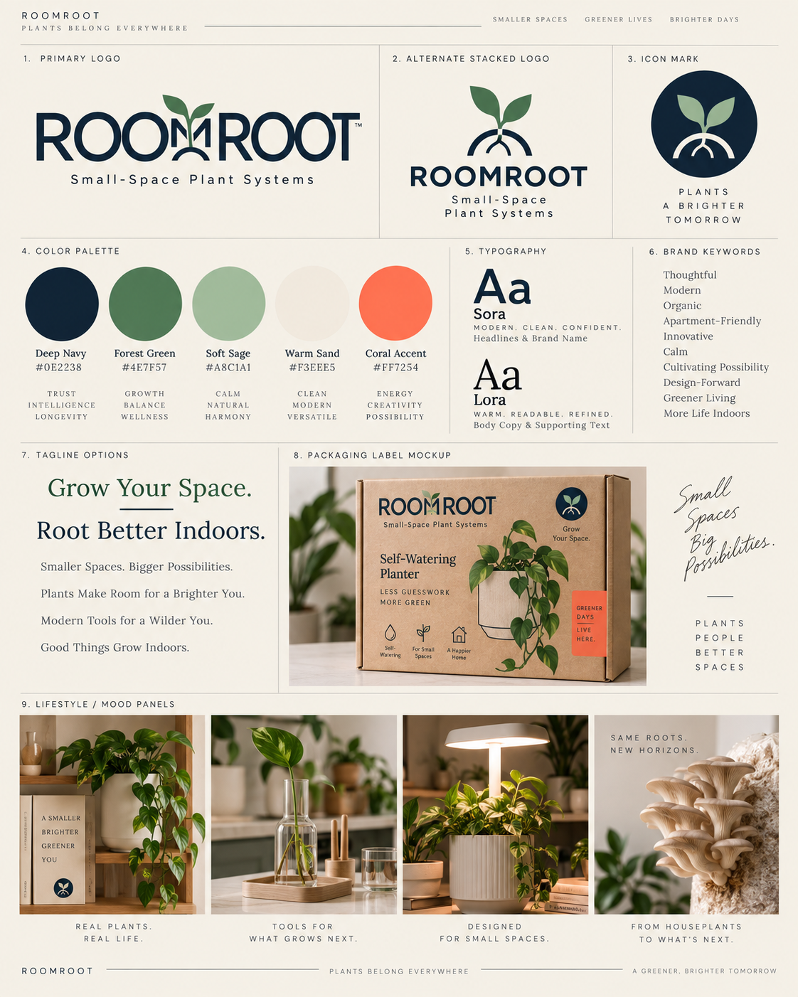 ROOMROOT Small-Space Plant Systems brand board